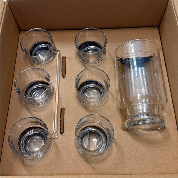 PRINCESS HOUSE CRYSTAL Martini/Cocktail set. NIB. Vintage set! Stunning Bar Set!
